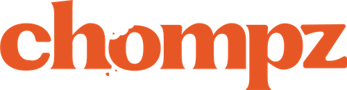 Chompz text logo in bold orange font